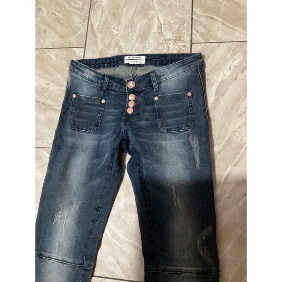 One Teaspoon Super Dupers Distressed Low Rise Skinny Jeans - Picture 3 of 8